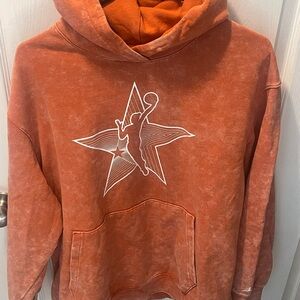 Jordan Orange Pullover Hoodie with White Graphic